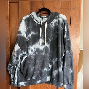 White Birch Black and White Tie-Dye Hoodie